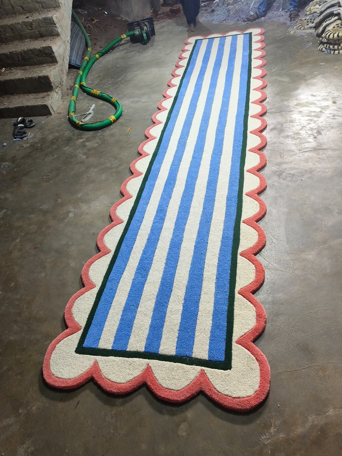 Striped Runner Rug, Long Hallway Rug, Modern Area Rug Bedroom Kitchen Runner Rug