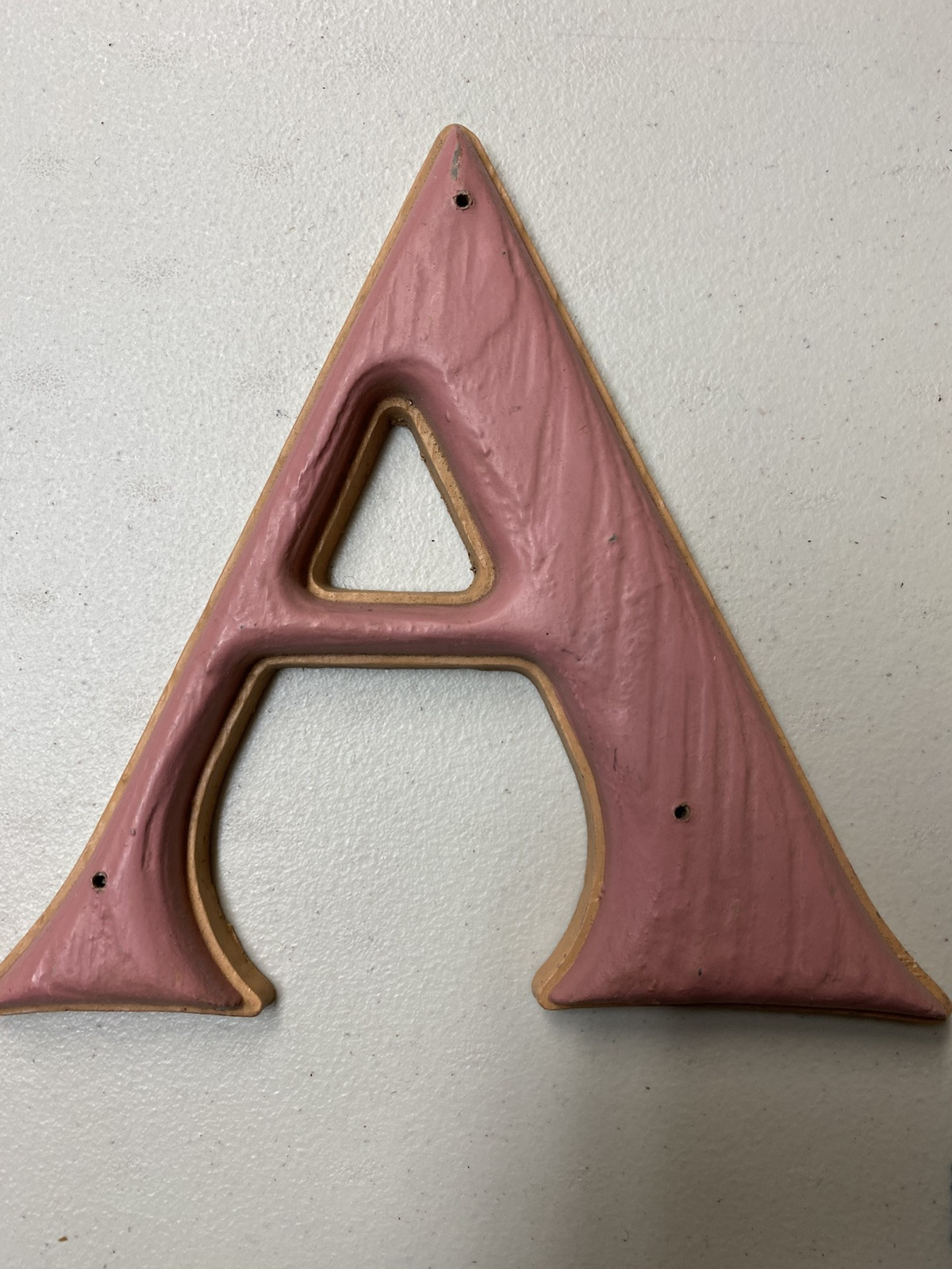 Vintage 7″ Decorative Letter “A” Gerber Industries Wood Grain