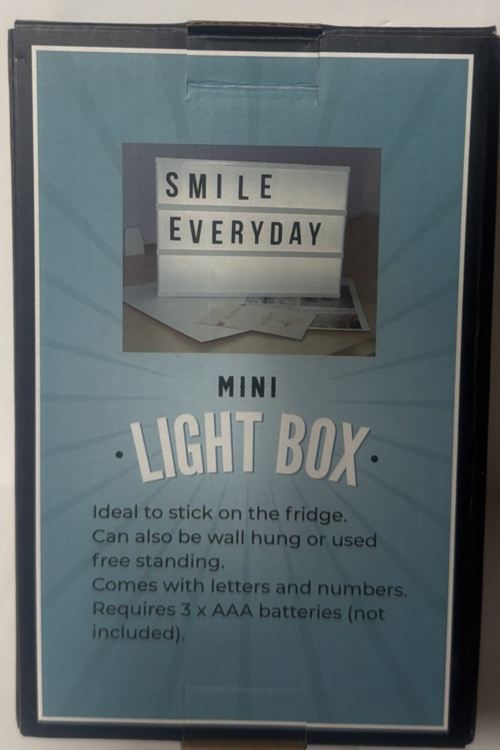 New Mini Light Box, 3 Line 4”x6” AAA Battery Operated, A6 Size Cinema Style