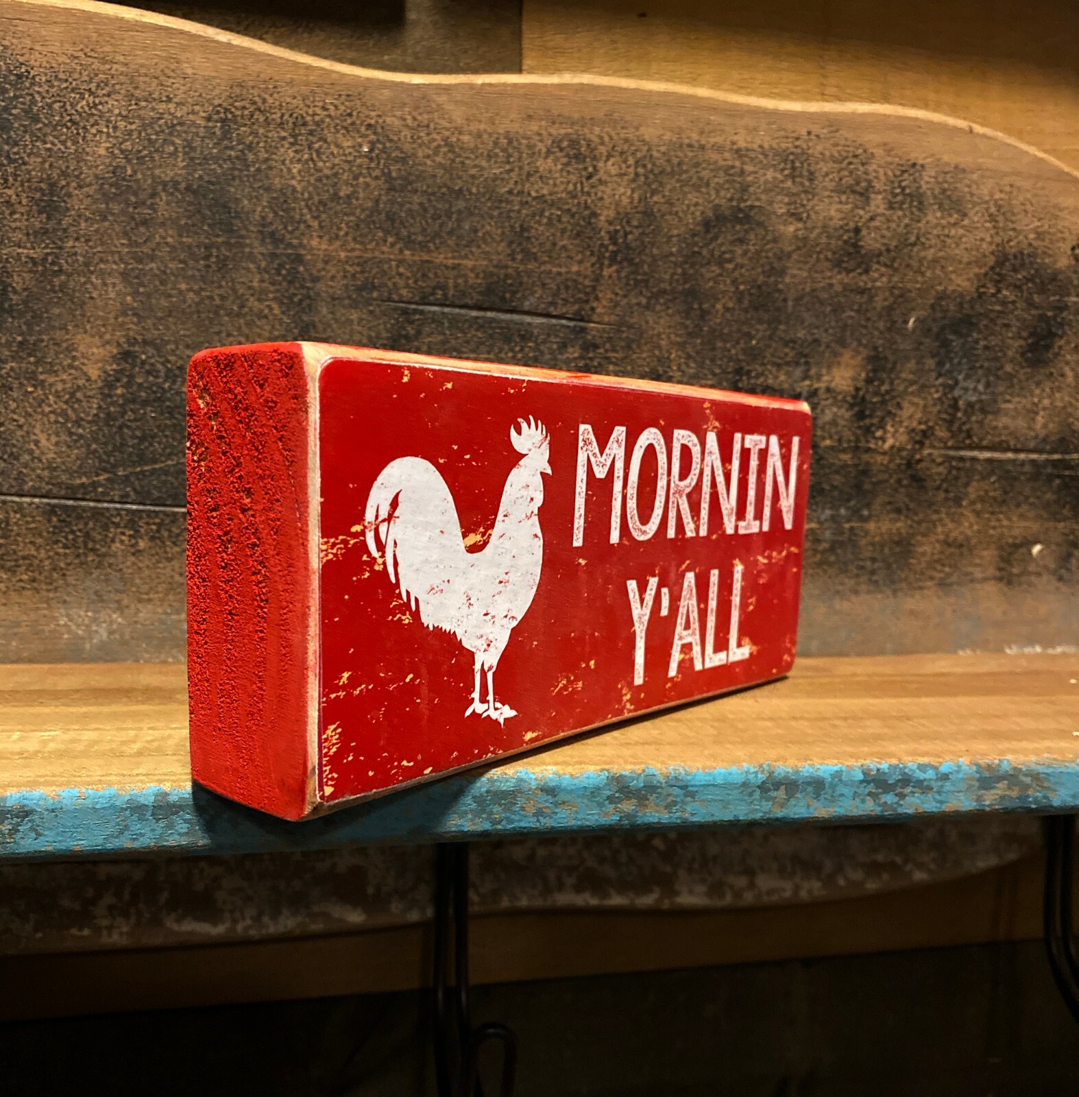 MORNING Y’ALL wood SIGN 3.5X7.5 inches, MADE IN USA
