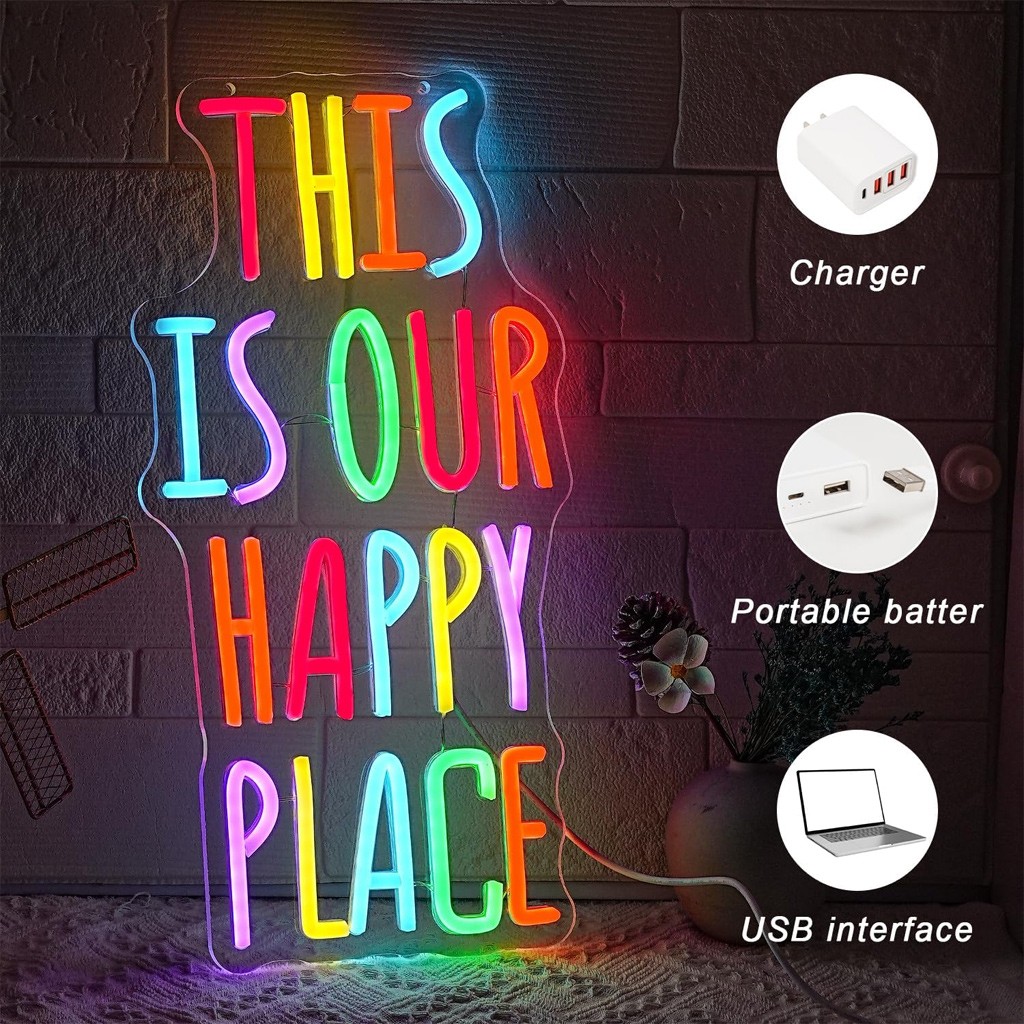Back To School Neon Sign LED Light Up Letters USB Dimmable Colorful Wall Decor