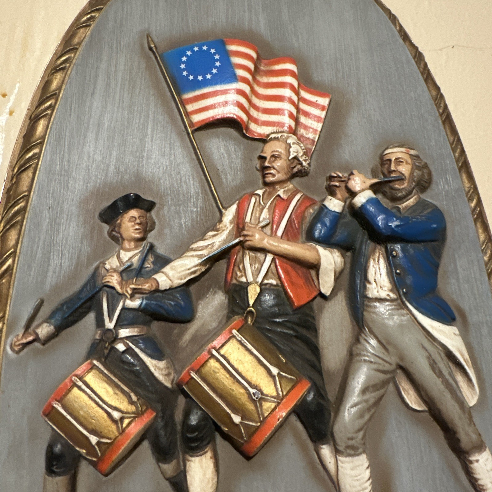 VINTAGE 1970 70s WALL HANGING SPIRIT OF 76 PATRIOTIC AMERICANA USA 250 PC-4312