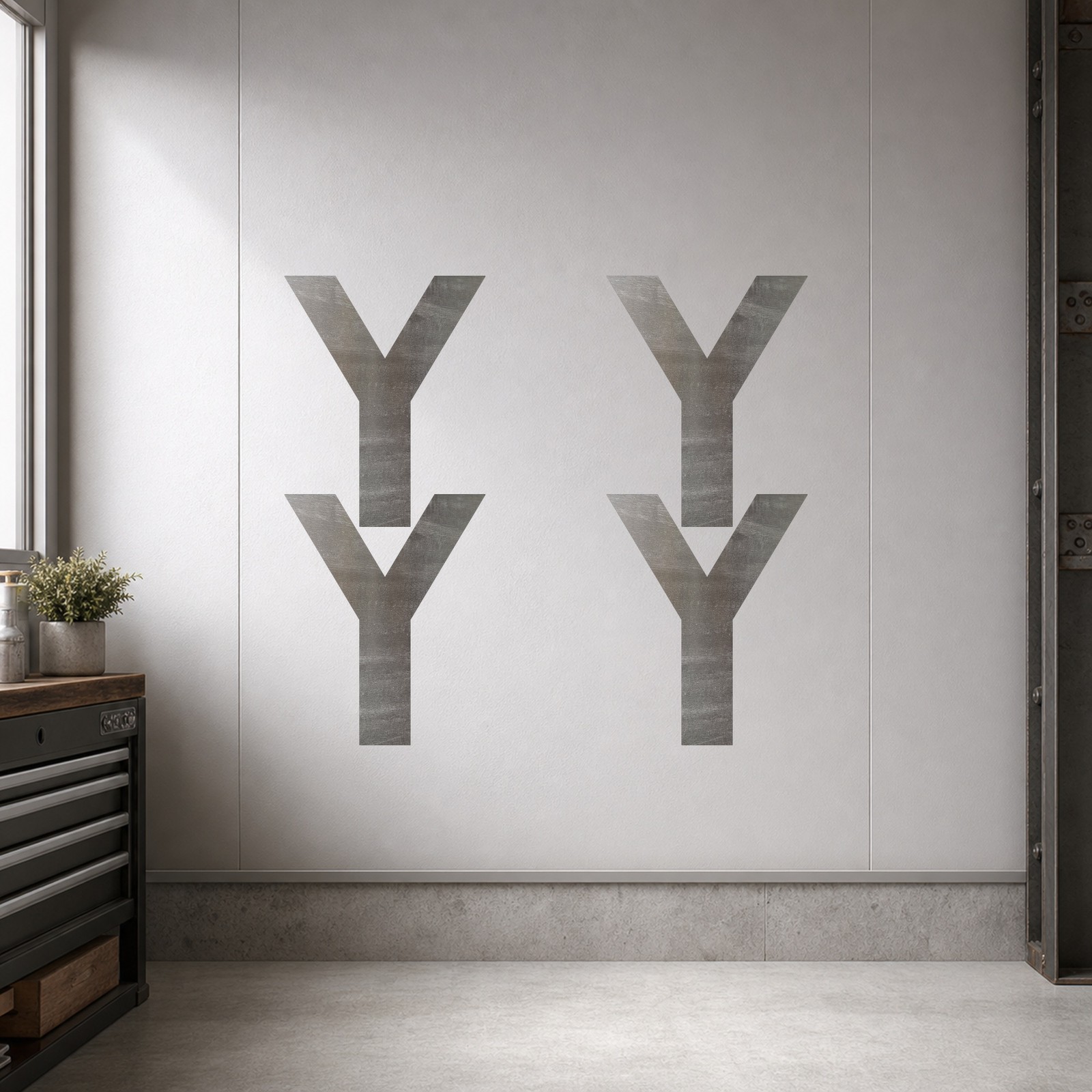 Letter Y Steel Cutout Shape, Raw Metal Wall Art and Craft Supply