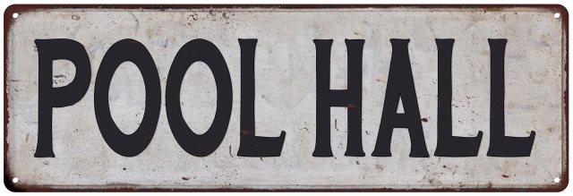 POOL HALL Vintage Look Rustic Metal Sign Chic Retro 106180035062