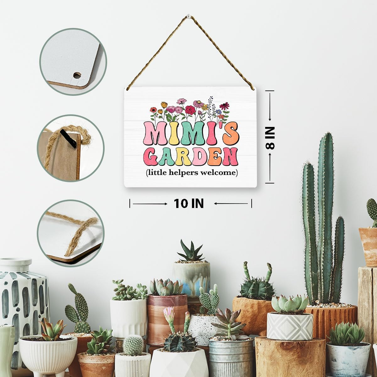 Mimi’S Garden Wooden Sign Decor, Indoor Decoration Hanging Signs 8X10 Inches, Ou