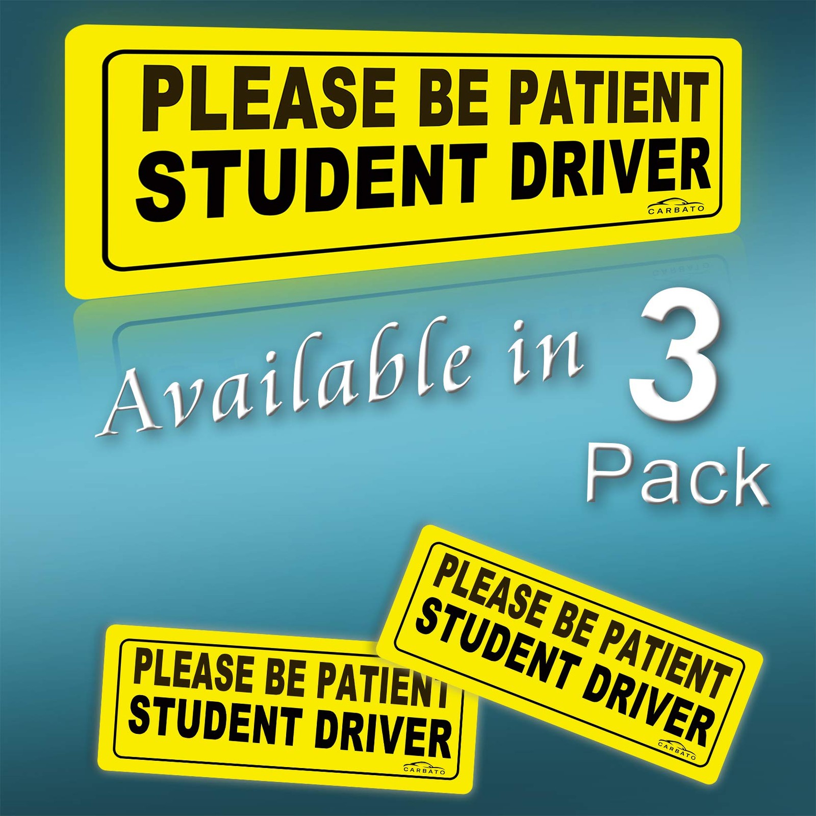 CARBATO Student Driver Magnet Safety Sign – Car Vehicle 9×3.5 inches, Black