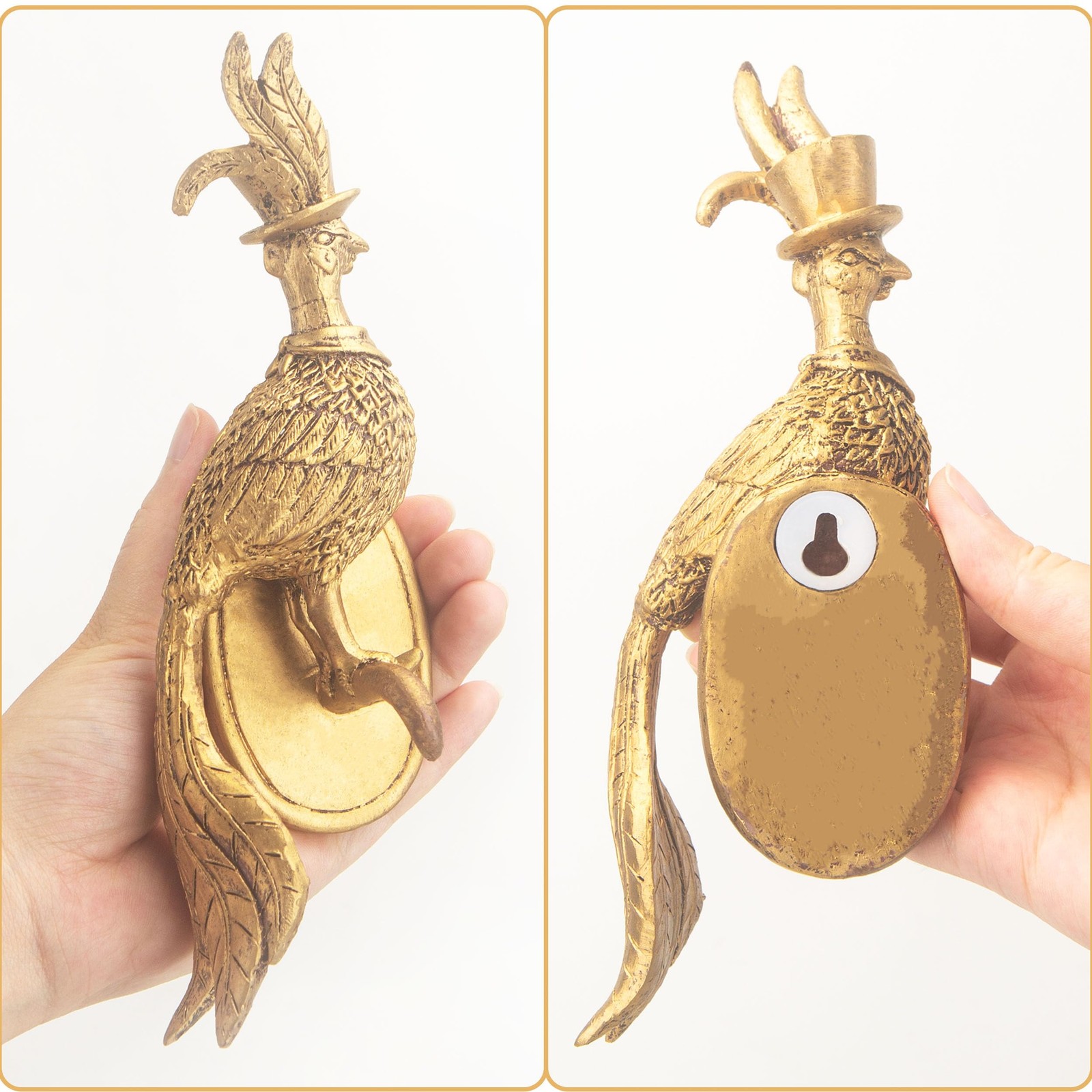 Christmas Bird Wall Mount Decor Animal Sculptures Wall Decor Wall Hanging Art…