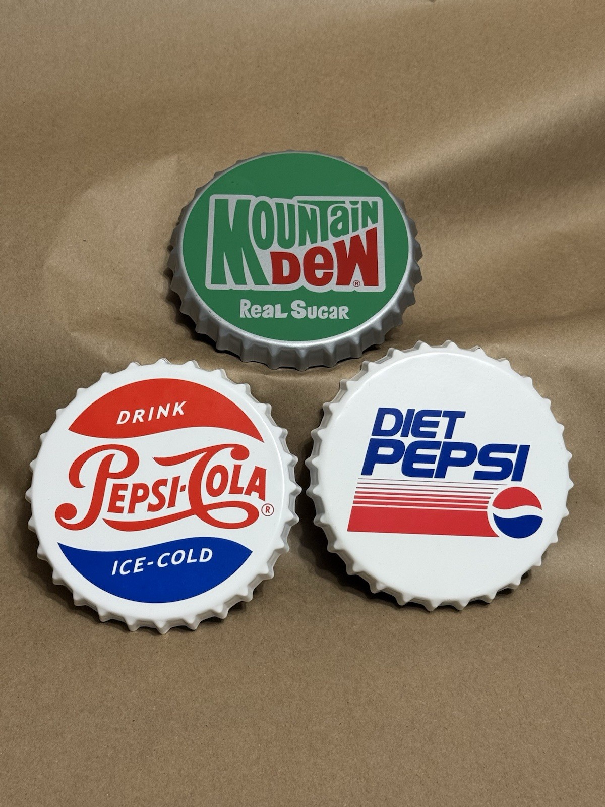 Pepsi, Mountain Dew, Diet Pepsi 3 New Metal Signs 5.5” • FREE SHIPPING‼️