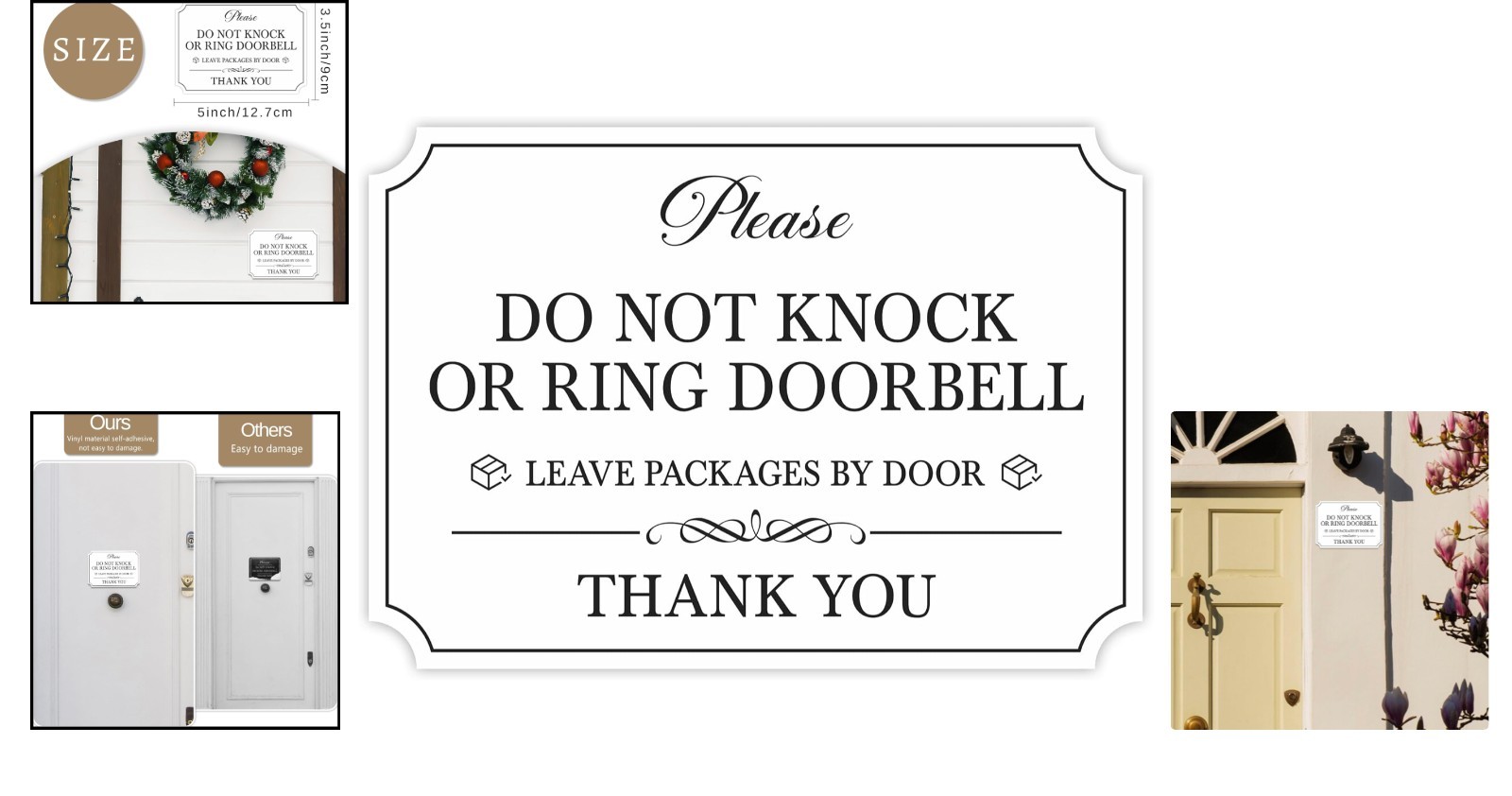 Elegant Waterproof Do Not Knock Sign – Clear Private Message for Entrances
