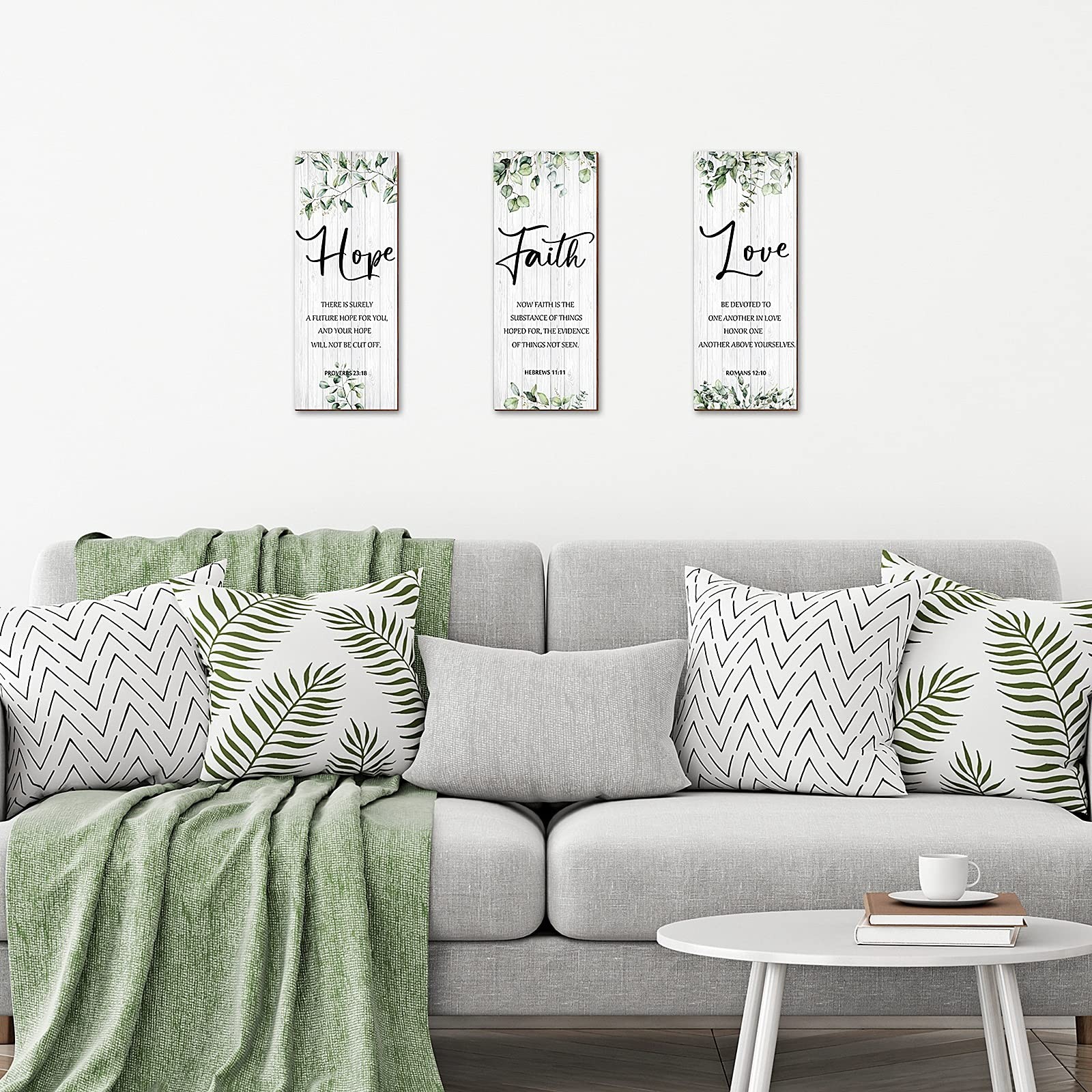 3 Pieces Wall Decor Christian 9.8 x 3.9 x 0.2 inches, as the picture shows