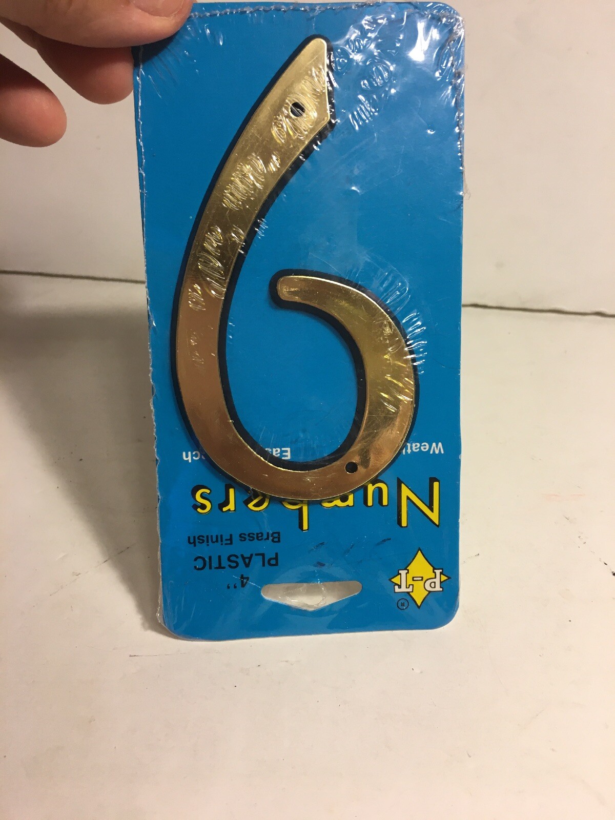 #9 or #6 Weather Proof Plastic Brass Finish 4″ House Mailbox Apartment Numbers
