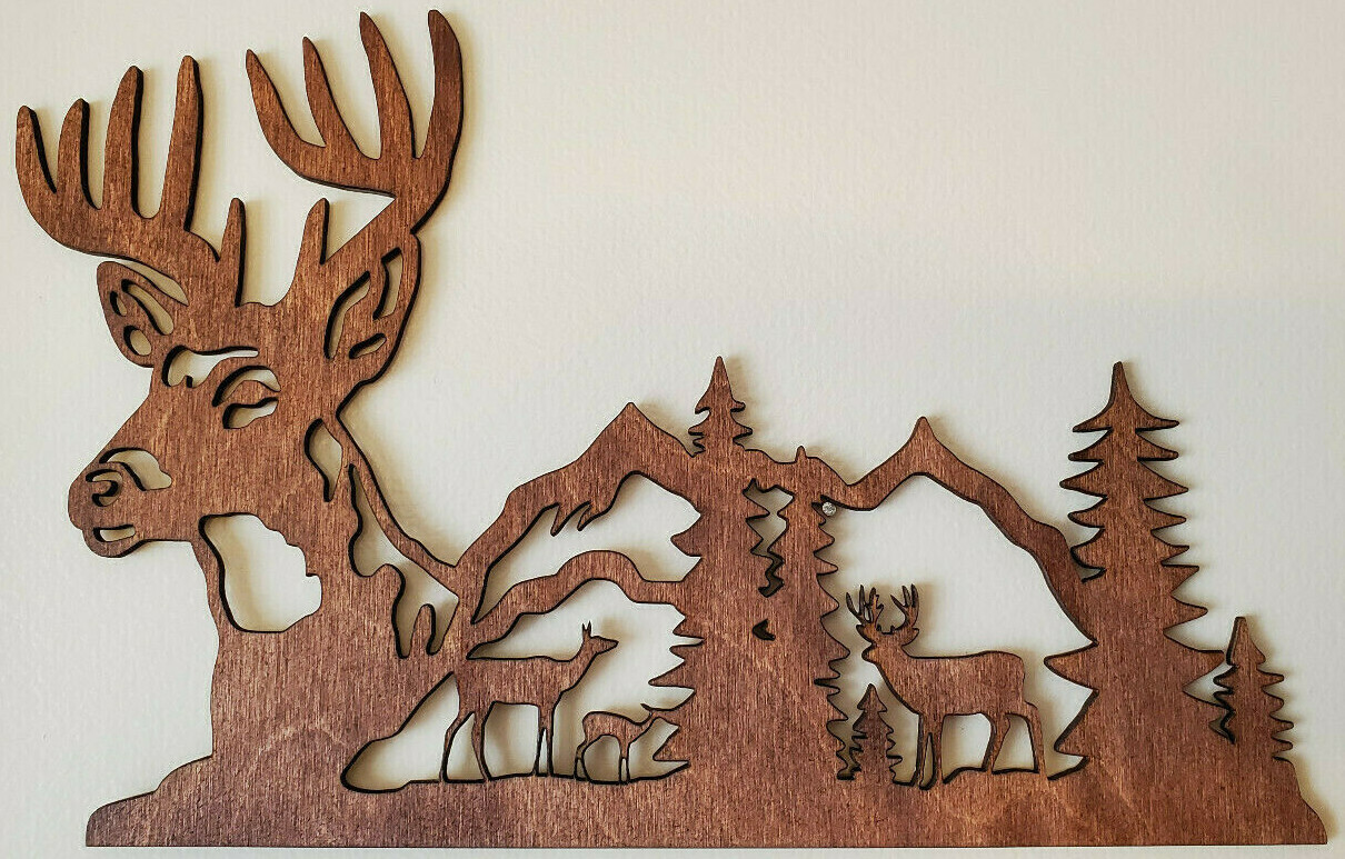 Beautiful Custom made Deer Scene accent for your picture arrangements.
