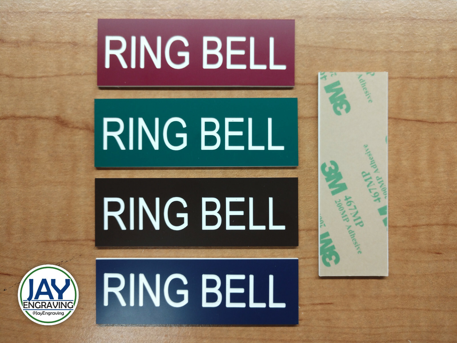 RING BELL 1×3 Engraved Front Door Sign | Doorbell Entryway Office Reception Biz