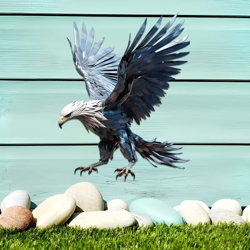 Metal Eagle Wall Decor Flying Eagle Hawk Bird Metal Wall Art Sculpture Sign