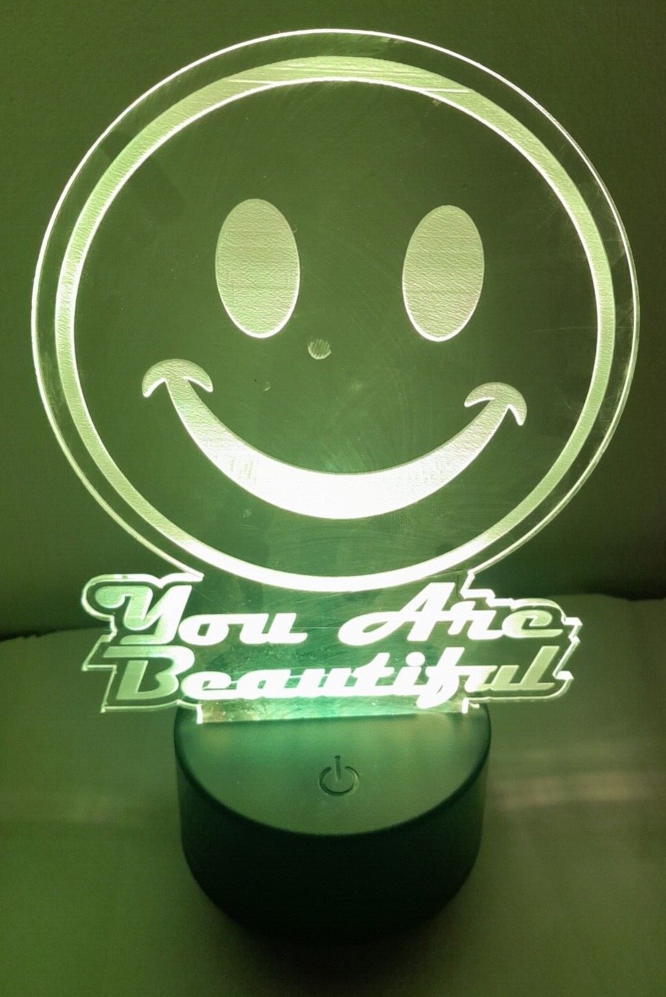 Edge Lit Tabletop Sign, Multi-Colored LED, Laser Etched, Art, Night Light