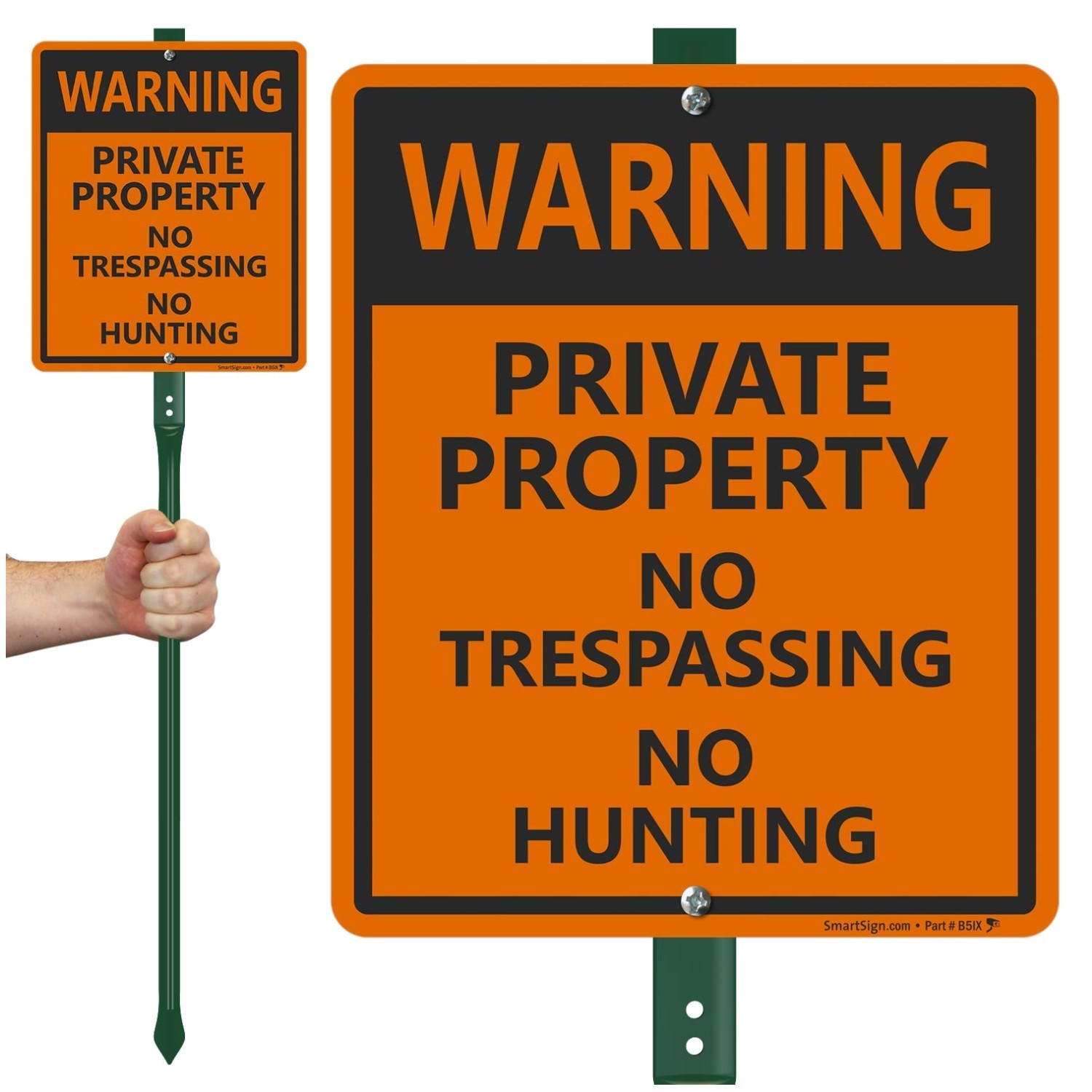 Private Property Sign with Stake | No Trespassing Warning
