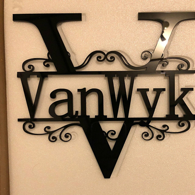 Personalized Name Sign Split Letter Initial Outdoor Metal Custom Monogram