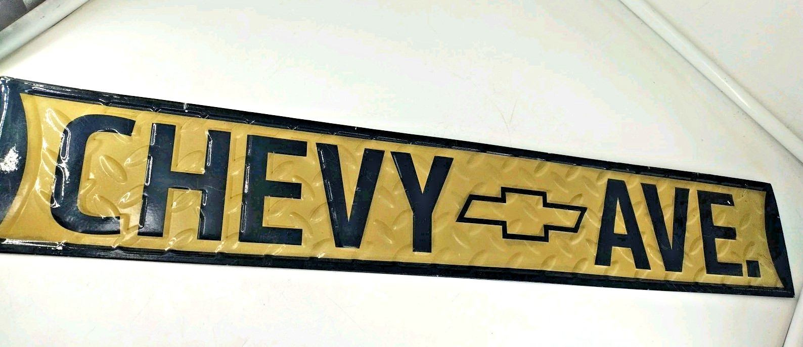 CHEVY AVE. Metal/Tin Wall Gym Garage Signage Wall Mounts 3.5″ X 21″ B2