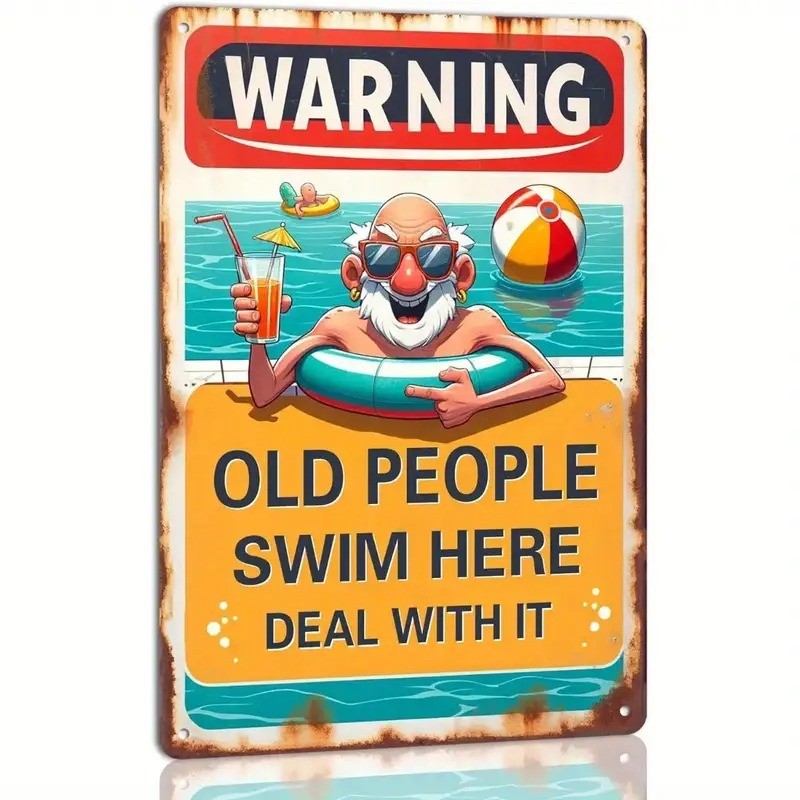 Vintage Pool Sign Aluminum Sign 8×12 12×18 Inch Funny Warning Decor