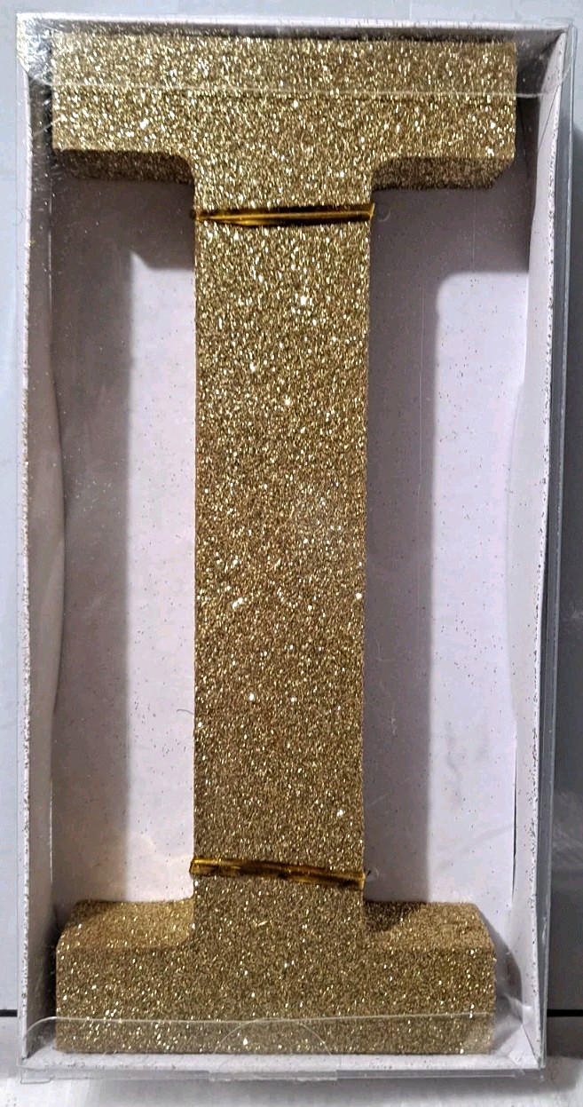 🌟Gold Glitter Letter – “I” Home Decor Decoration Hanging Plaque (9 in. X 4 in.)