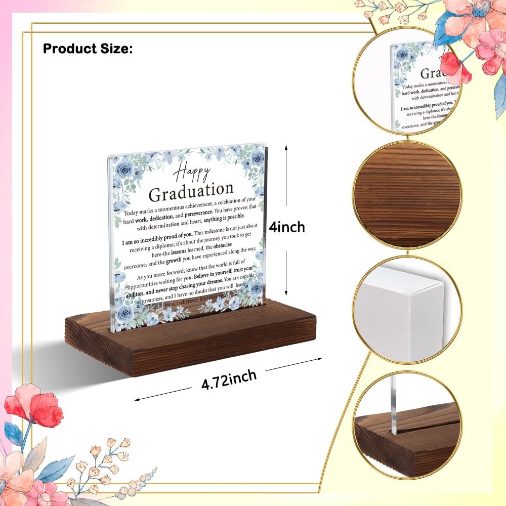 Happy Graduation Acrylic Plaque, Inspirational Graduation Gift for Him or Her, M