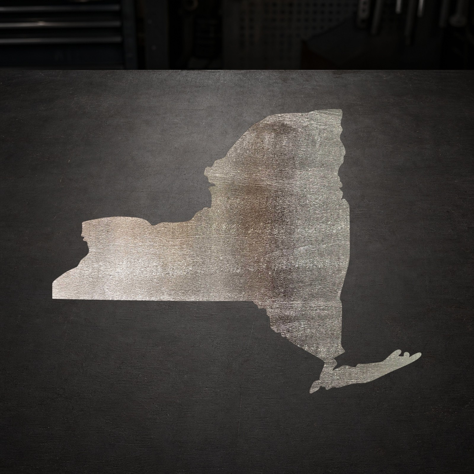 New York Steel Cutout Shape, Raw Metal Wall Art and Craft Supply