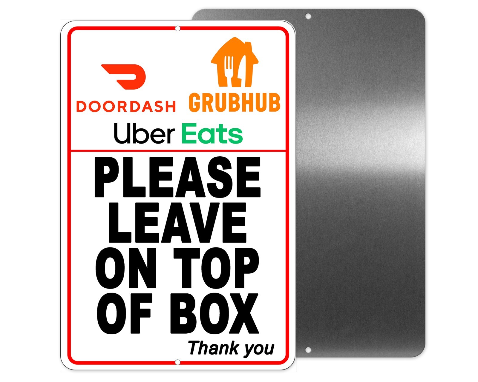 Food Delivery Instructions Deliver Food On Top Of Box Metal Sign driver I604