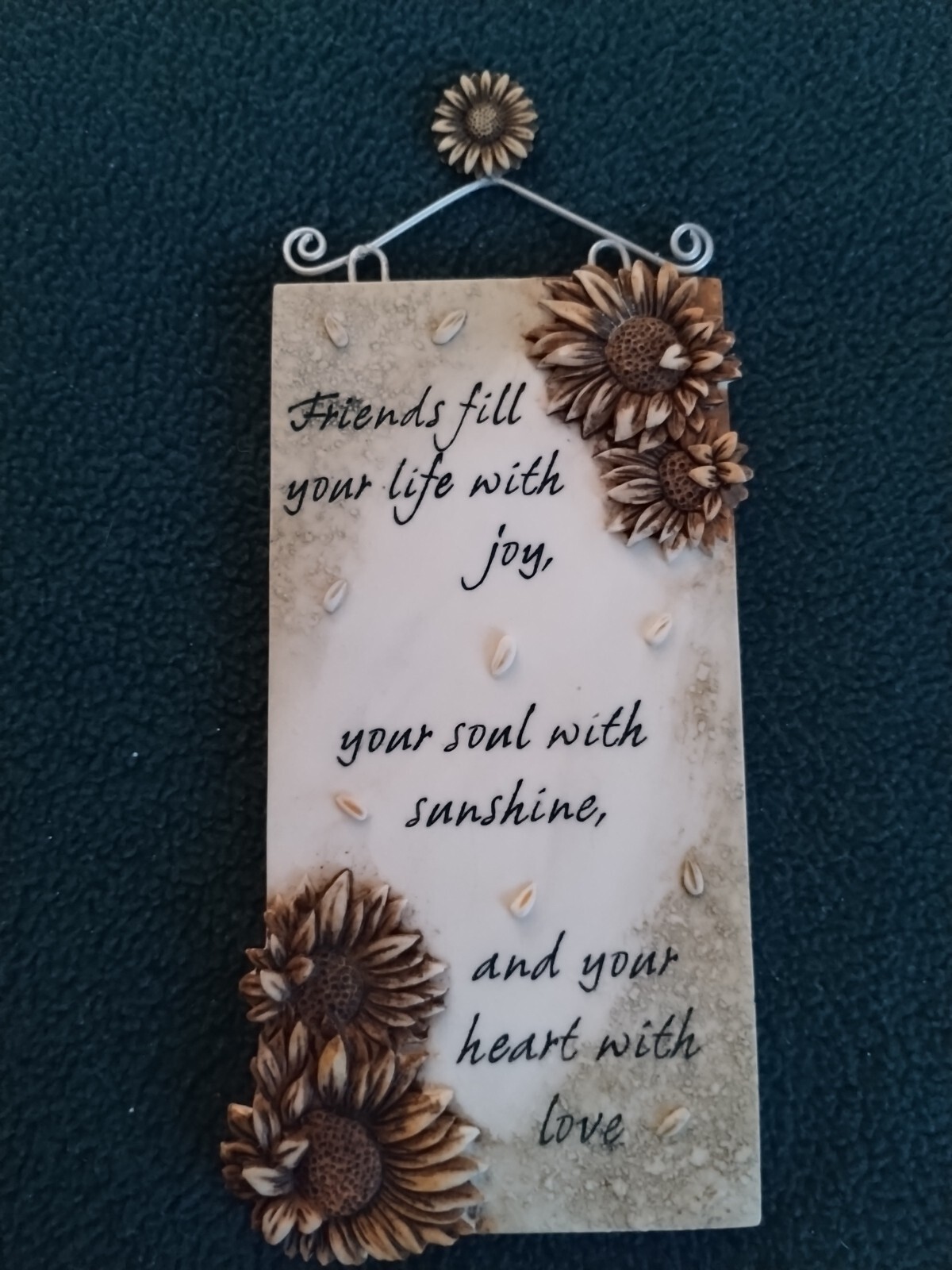 Vintage Rare Magnetic/ Hanging Friends Sign 6.5 In Sunflowers