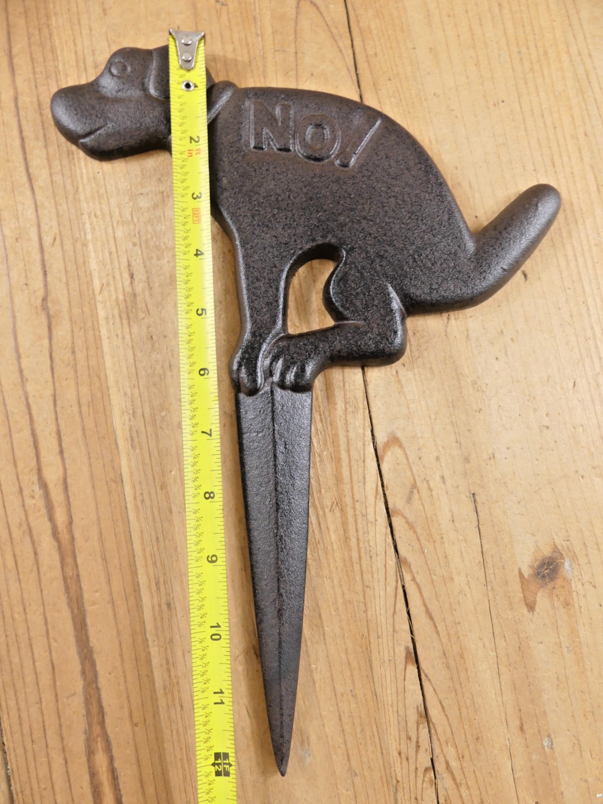3 No Pooping Dog Yard Sign Cast Iron Rustic Large Stop 12 1/2″ X 9 1/4″ Ground
