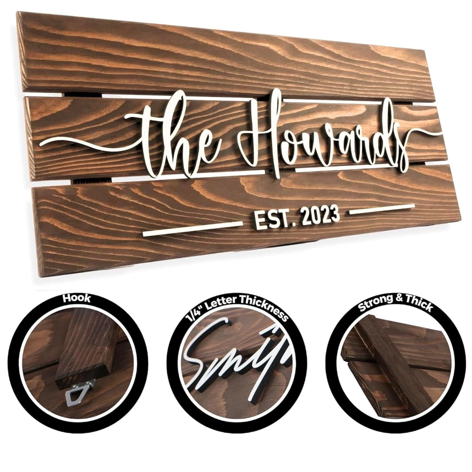 Personalized Wooden Family Name Sign for Home Decor