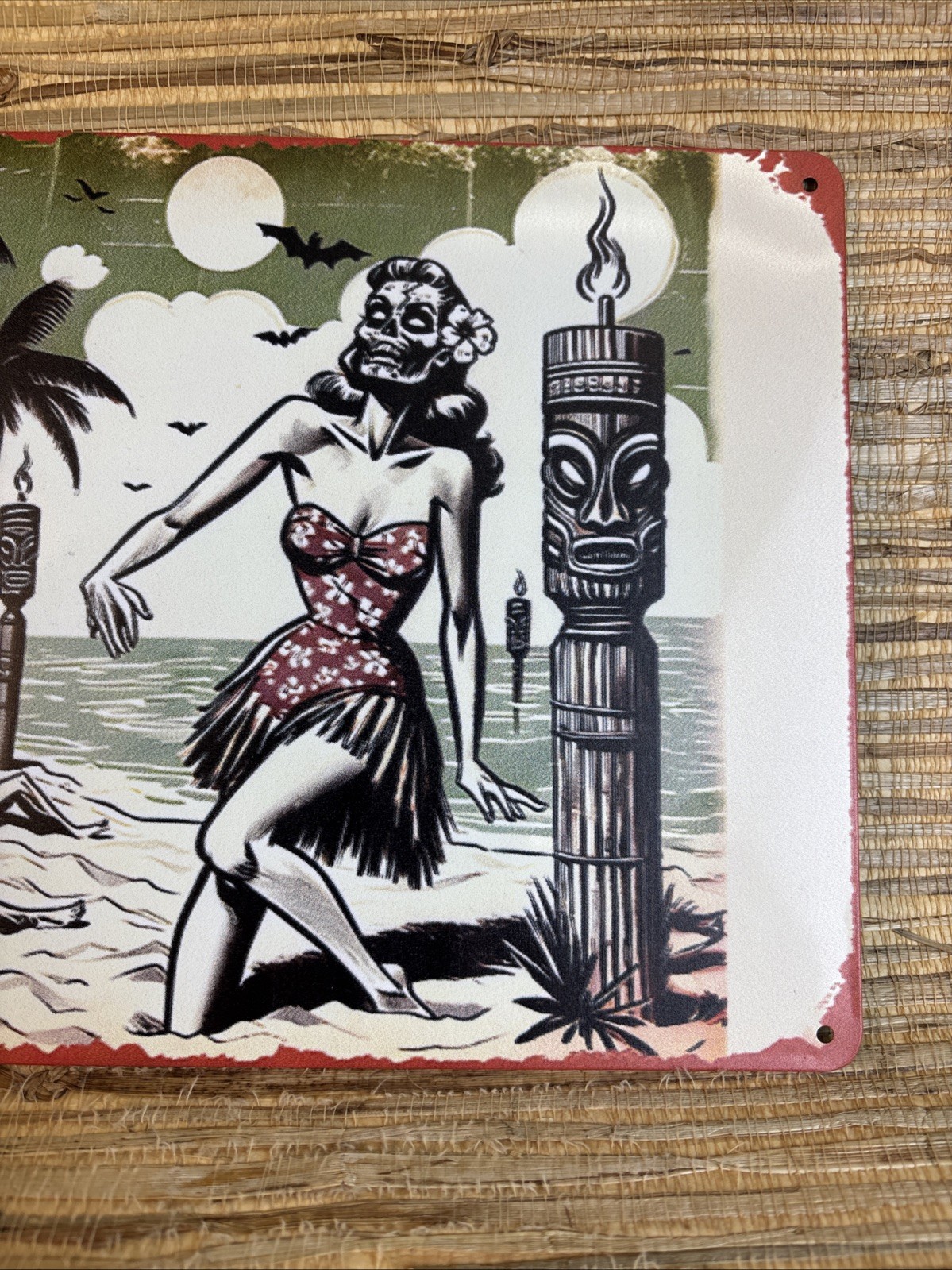 Tiki Hut Zombie Metal Tin Sign 12″ x 8″ Vintage Style Tiki Bar Home Decor New