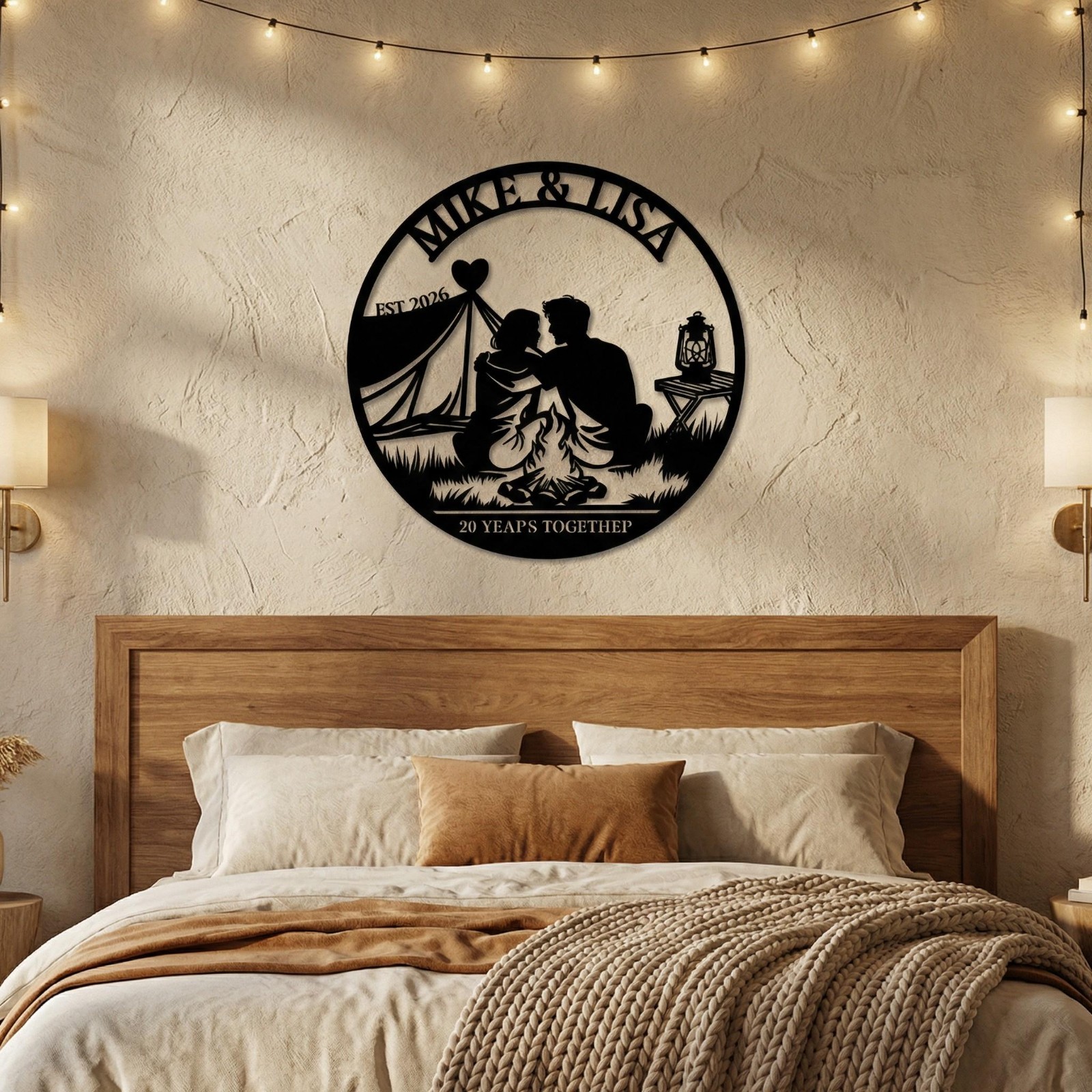 Personalized Camping Couple Metal Sign, Wedding Anniversary Gift