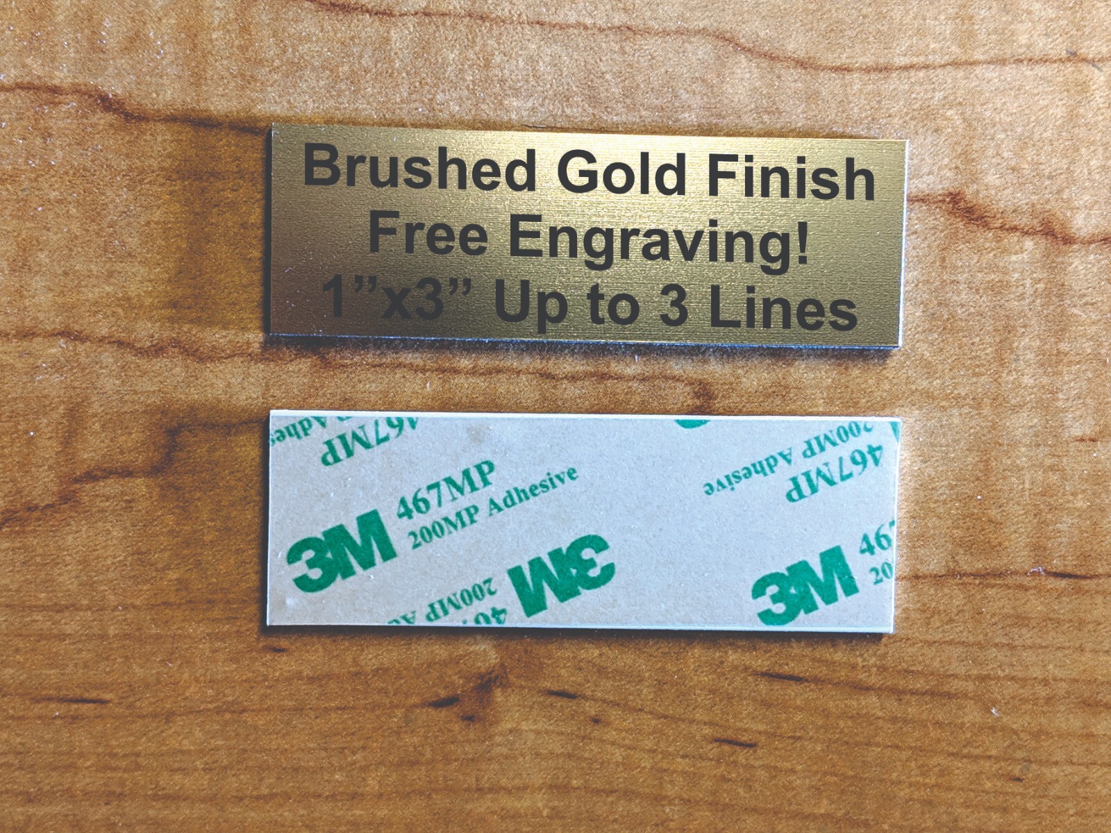 Custom Engraved 1×3 Plate – Gold, Silver, Copper or Bronze Finish Plaque Tag