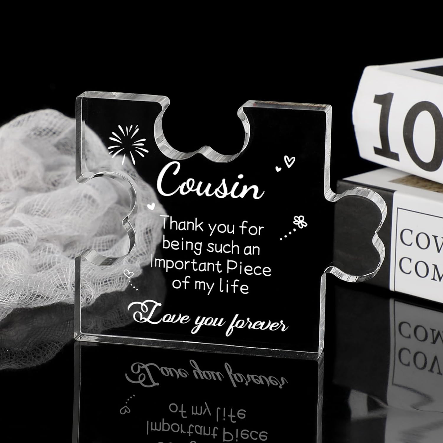 Funnli Cousin Gifts for Women Acrylic Plaque – Mothers Day Graduation Christmas