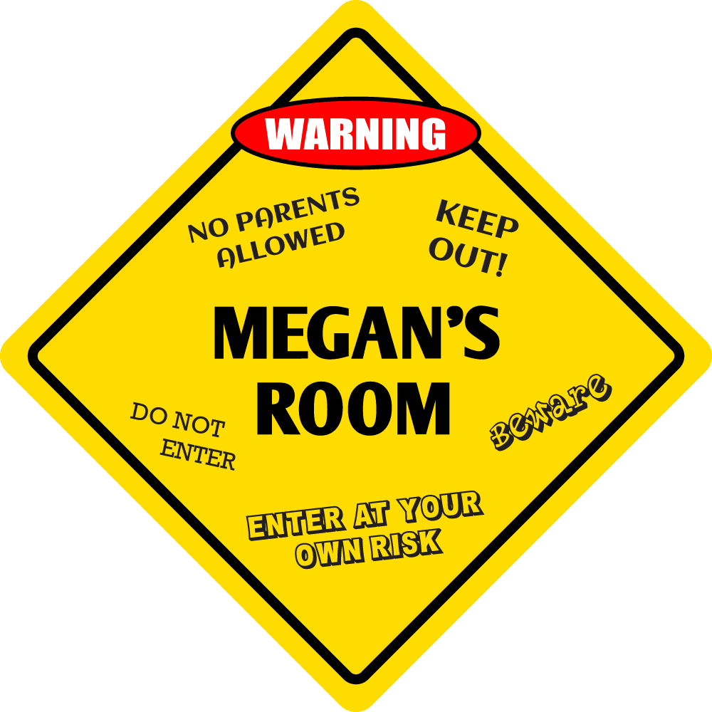 *Aluminum* Megan’s Room Kids Room Door 12″x12″ Metal Novelty Sign