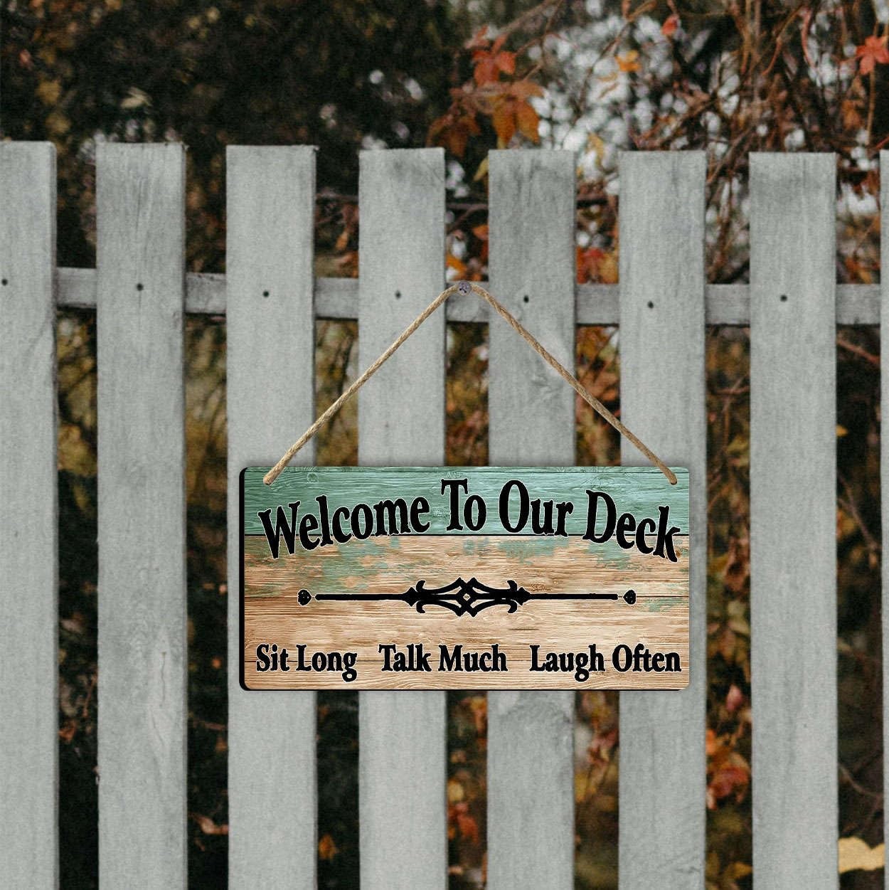 Outdoor Deck Decor Signs For Outside Welcome To Our Deck Sign Backyard Signs Poo
