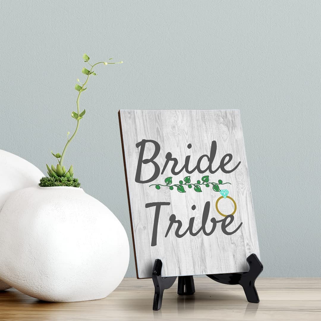 Signs ByLITA Bride Tribe, Table Sign with Acrylic Stand (6×8“)