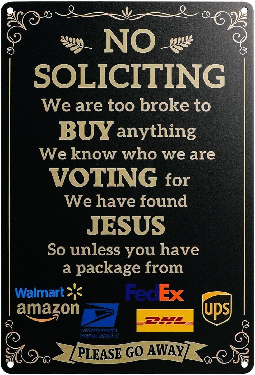 Versatile No Soliciting Sign with Pre-Drilled Holes – Easy to Mount Anywhere
