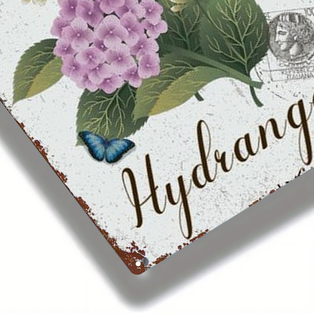 Purple Hydrangea Butterfly Sign 20.32×30.48 cm