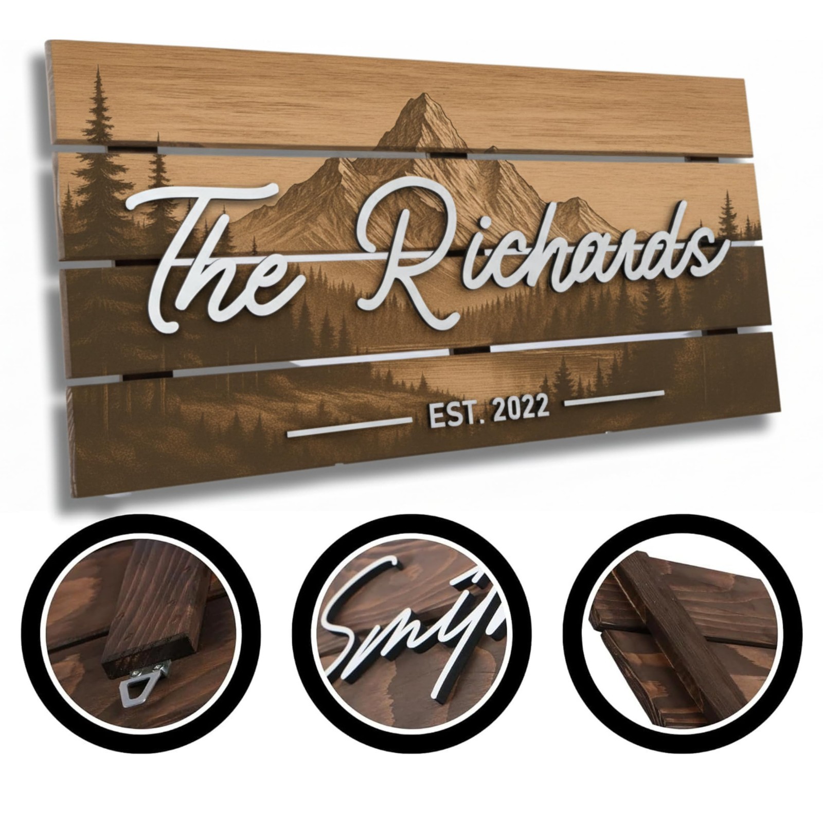 Personalized Wood Name Sign Custom Beach House Lake House Farmhouse Cabin Decor