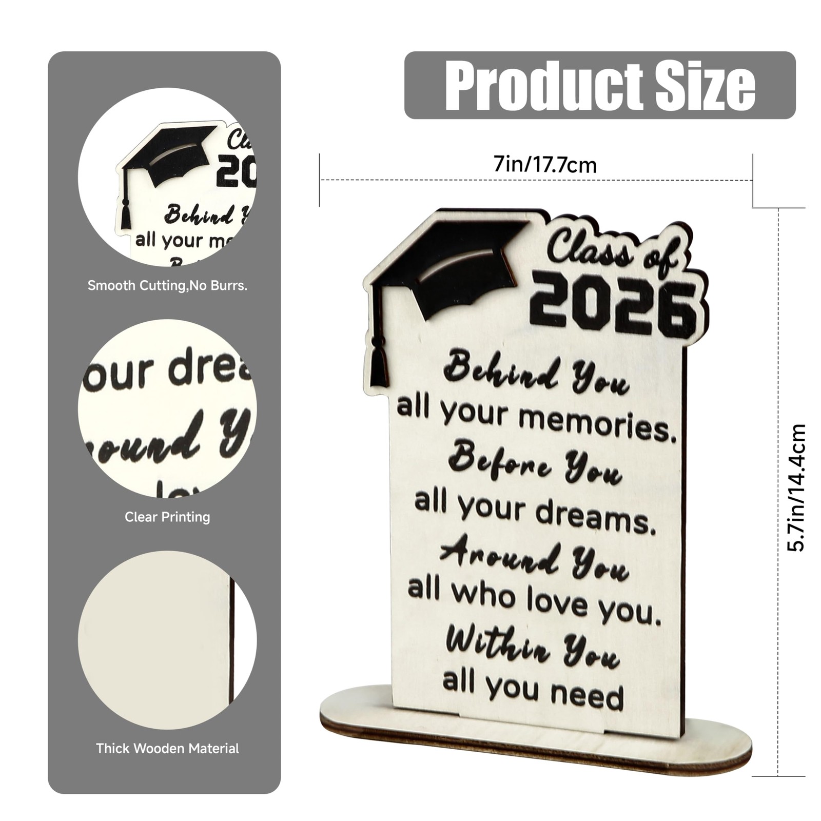 Graduation Decorations 2026 – Wood Quote Plaque Graduation Gifts for Her Him