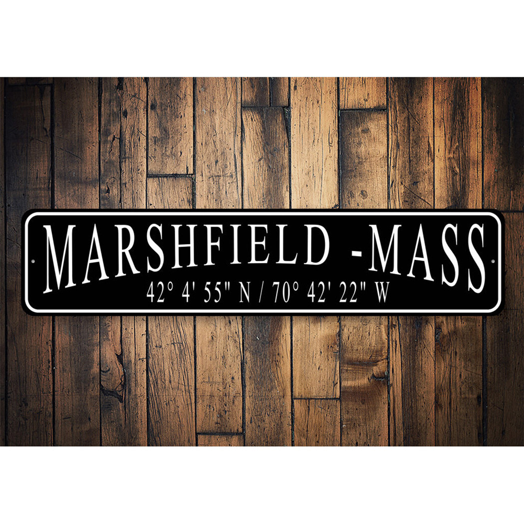 Personalized City State Coordinates Sign