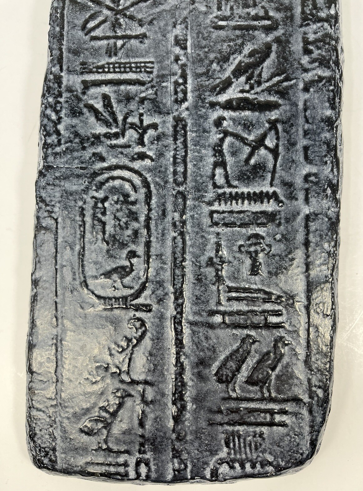 Rectangular Black Wall Plaque Decorated In Hieroglyphics Preowned