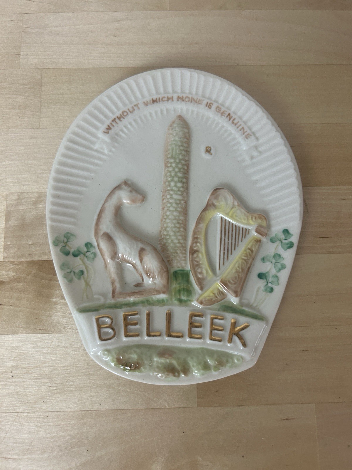 Belleek Collectors Society Plaque/Dish “Without Which None is Genuine”
