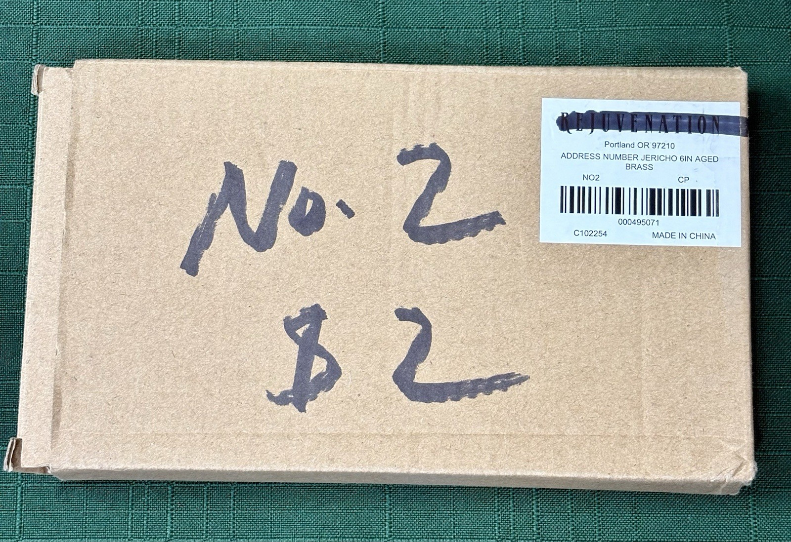 Rejuvenation Hardware 6″ JERICHO AGED BRASS Address House Number 2 NIB Wms Sonom