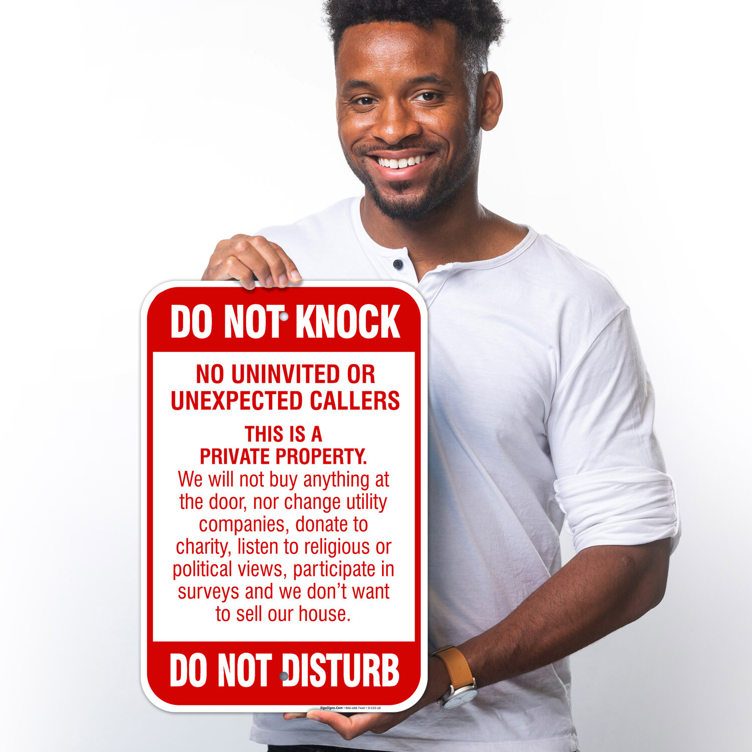 Do Not Knock Do Not Disturb Sign, No Soliciting Sign,