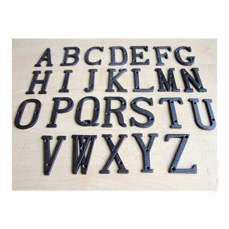 Cast Wrought Iron Black Antique House Door Alphabet Letters and Numbers HOTSALE