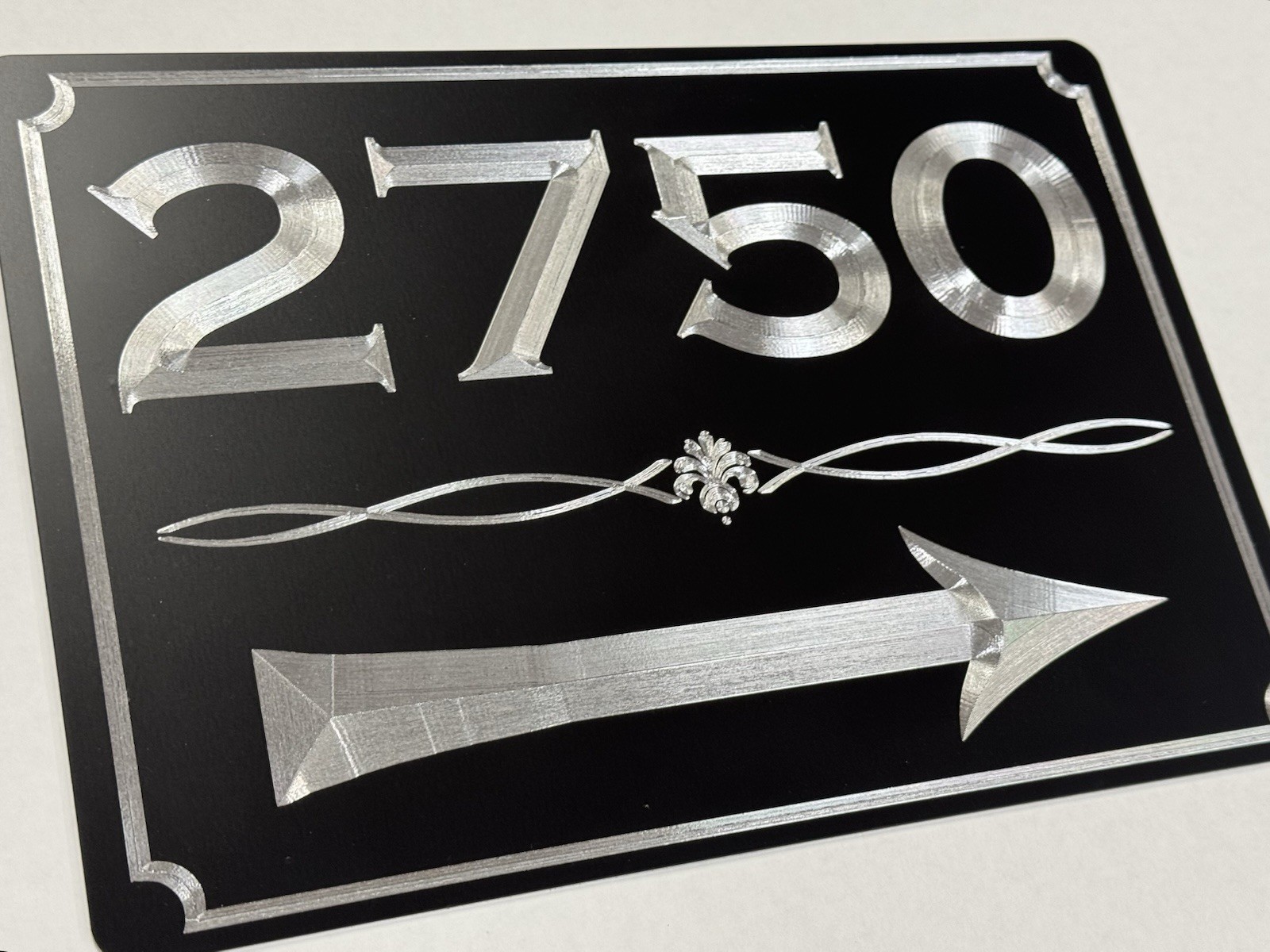 Diamond Etched Reflective Directional Address House Number Outdoor Sign 10×7