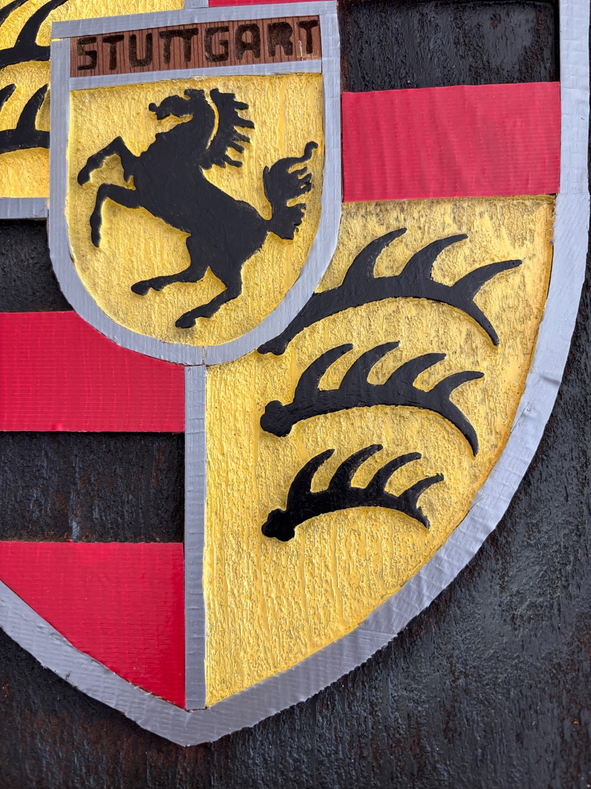 Porsche Wall Hanging sign (Solid Wood) Hand made and painted Size: 12 3/4″ x 16