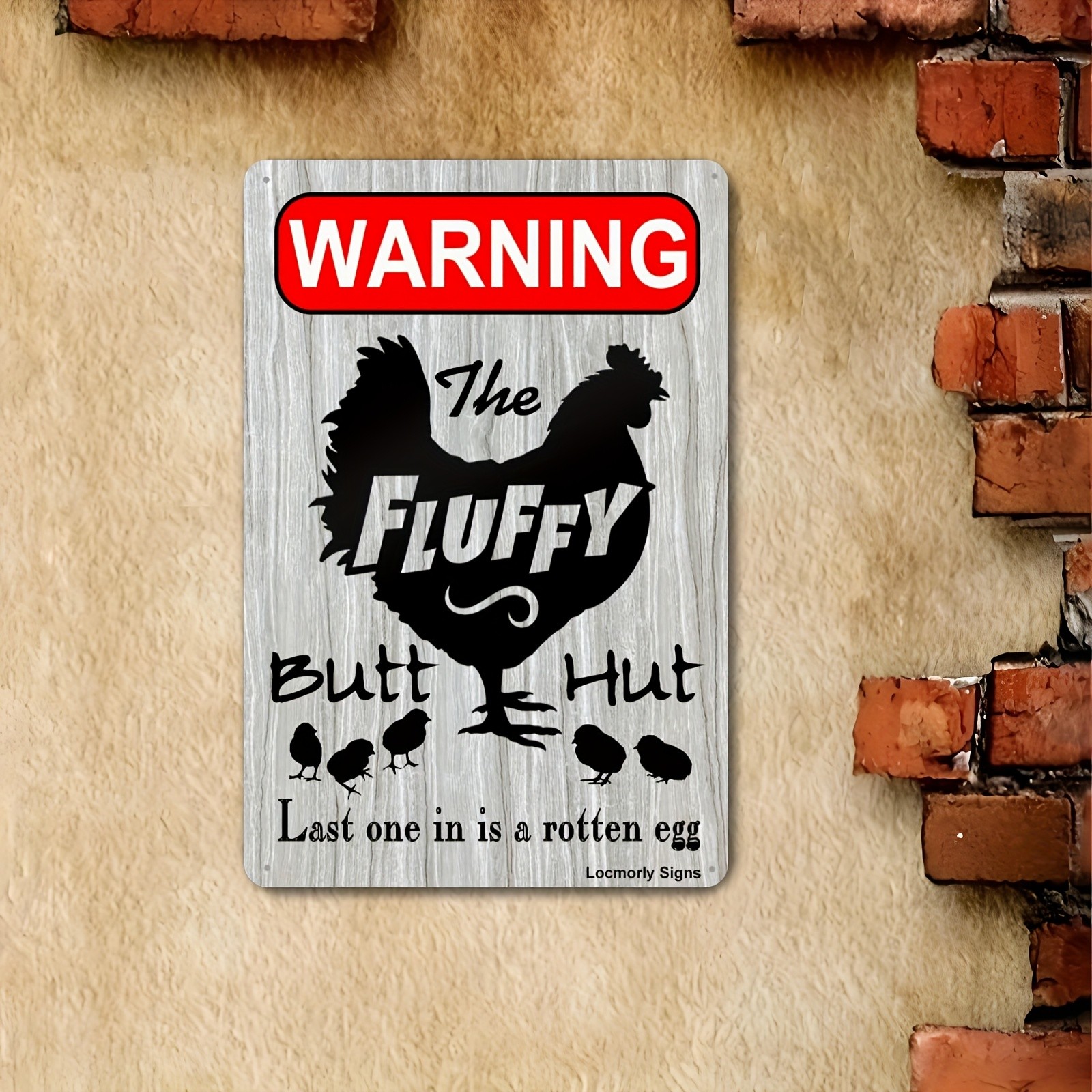 Metal Warning Sign 20*30cm 8*12in Farm Rooster Decor